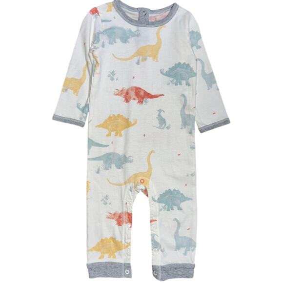 Burt’s Bees Baby Boy Dinosaur Organic Cotton Bodysuit Jumpsuit Size 3-6M - Picture 1 of 11